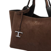 BORSA A MANO IN SUEDE MINI CON PENDENTE T TIMELESS