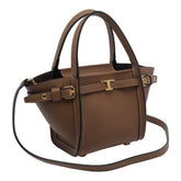 MINI T SIGNATURE LEATHER SHOPPING BAG