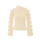KNITTED SWEATER WITH JEWEL BUTTONS