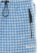 MINIGONNA IN PILE VICHY CON LOGO MIU MIU