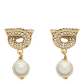 PEARL AND CRYSTALS GANCINI EARRINGS