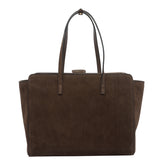 LARGE SUEDE FLAP HANDBAG