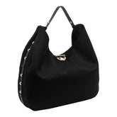 BORSA HOBO CON LOGO E BORCHIE GRANDE