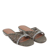 CRYSTAL STRAP FLAT MULES
