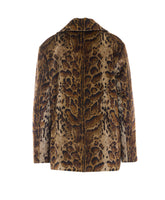 CAPPOTTO CORTO IN VELLUTO CON MOTIVO LEOPARDATO