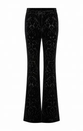 FLORAL PRINT VELOUR DEVORE' PANTS