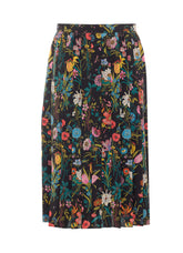 GUCCI FLORA ALLOVER PRINTED SILK MIDI SKIRT