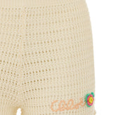 CROCHET KNIT SHORTS WITH LOGO