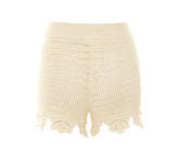 CROCHET KNIT SHORTS WITH LOGO