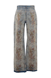 PRINTED HIGH WAIST JEANS