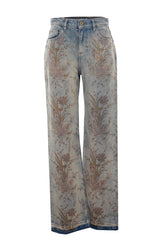 PRINTED HIGH WAIST JEANS