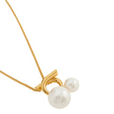NECKLACE WITH DOUBLE PEARLS