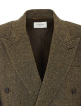 HERRINGBONE FABRIC DOUBLE BREASTED WOOL JACKET