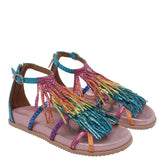 FRINGED FLAT SANDALS