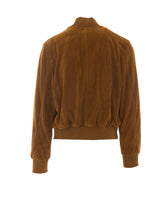 BOMBER CON ZIP E LOGO AMI DE COEUR IN SUEDE