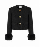 GIACCA BOUCLE' CON DETTAGLI IN FAUX FUR