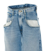 STRAIGHT JEANS WITH CONTRASTED POCKETS