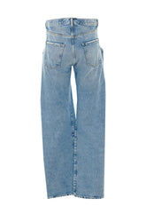 STRAIGHT JEANS WITH CONTRASTED POCKETS