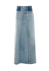 GONNA LUNGA IN DENIM BICOLORE