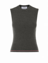 CANOTTA IN LANA MERINO CON LOGO STRIPE