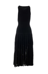 PLEATED SHEER DRESS
