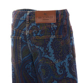PAISLEY MOTIF WIDE LEG JEANS