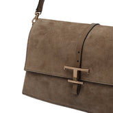 SMALL FLAP T-TIMELESS SUEDE SHOULDER BAG