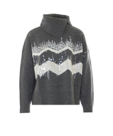 MAGLIA A COLLO ALTO CON PAILLETTES