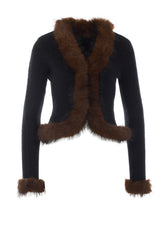 CARDIGAN IN FAUX FUR E MAGLIA