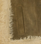GILET IN SHEARLING RICAMO PAVONE