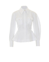 COTTON POPLIN SHIRT WITH FLOUNCE