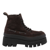 SUEDE PLATFORM MOC-TOE COMBAT BOOTS
