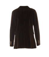 DOUBLE BREASTED BUTTON VELVET JACKET