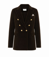 DOUBLE BREASTED BUTTON VELVET JACKET