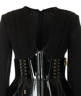 BUSTIER PLEATED DRESS