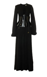 BUSTIER PLEATED DRESS