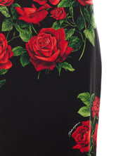 ROSES PRINT MIDI SKIRT