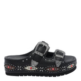 WESTERN BUCKLE PLATFORM SANDALS