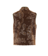 REVERSIBLE PAISLEY PRINT TEDDY FLEECE PADDED VEST