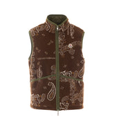 REVERSIBLE PAISLEY PRINT TEDDY FLEECE PADDED VEST
