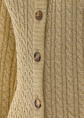 CARDIGAN IN MAGLIA A TRECCE IN LUREX E PELLICCIA SHEARLING