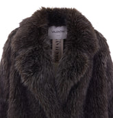 CAPPOTTO LUNGO IN PELLICCIA SINTETICA CON COLLETTO OVERSIZE