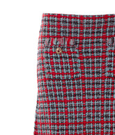 CHECK FRAYED KNIT MIDI SKIRT