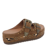 WESTERN BUCKLE PLATFORM SANDALS