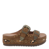 WESTERN BUCKLE PLATFORM SANDALS