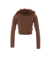 CARDIGAN CROPPED CON FAUX FUR