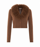 CARDIGAN CROPPED CON FAUX FUR