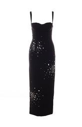 LONG BUSTIER DRESS WITH CRYSTALS