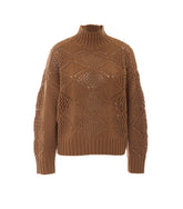 BEADED AND PERFORATED TURTLENECK