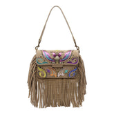 BORSA A SPALLA OXFORD CON FRANGE SMALL